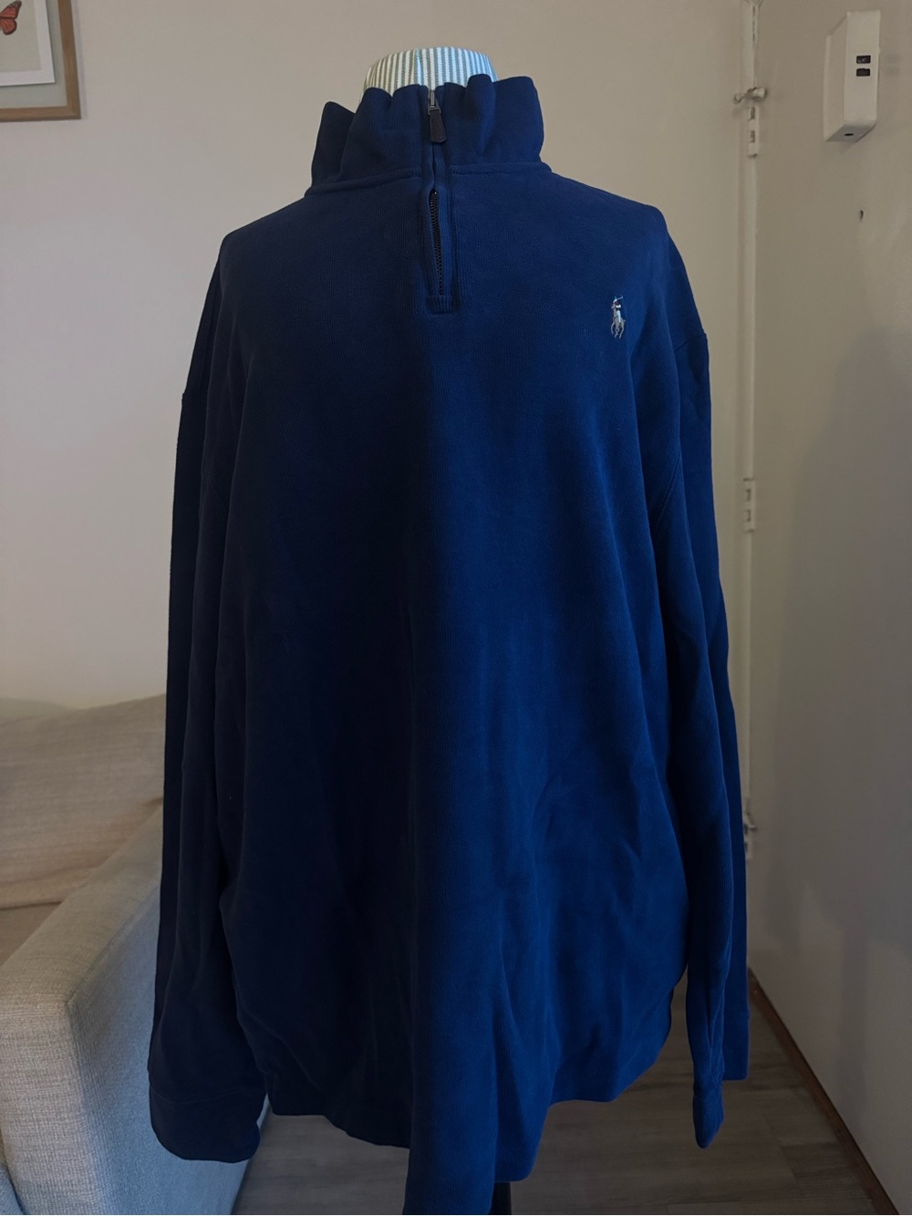 Polo Ralph Lauren Men’s XL Navy 1/4 Zip Cotton Pullover Pony Logo